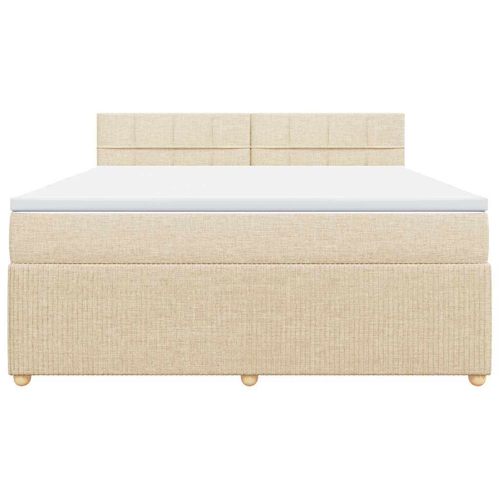 Cama com molas/colchão 180x200 cm tecido cor creme