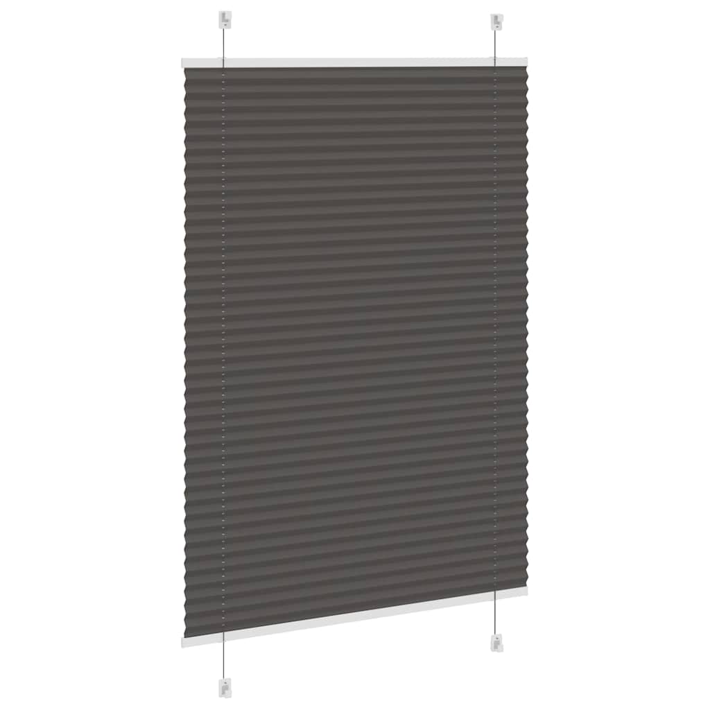 Preto plissada cega 85x150 cm largura tecido 84,4 cm poliéster