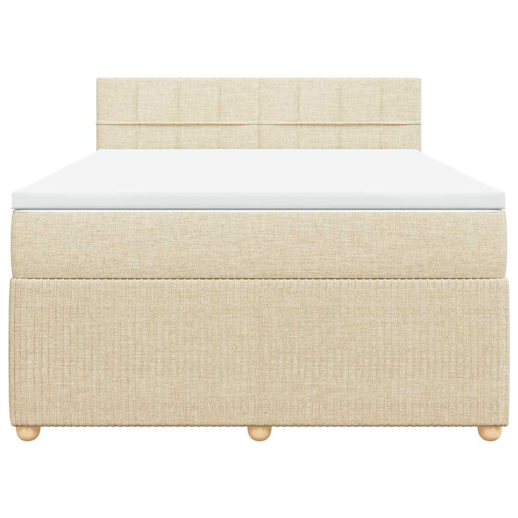 Cama com molas/colchão 140x200 cm tecido cor creme