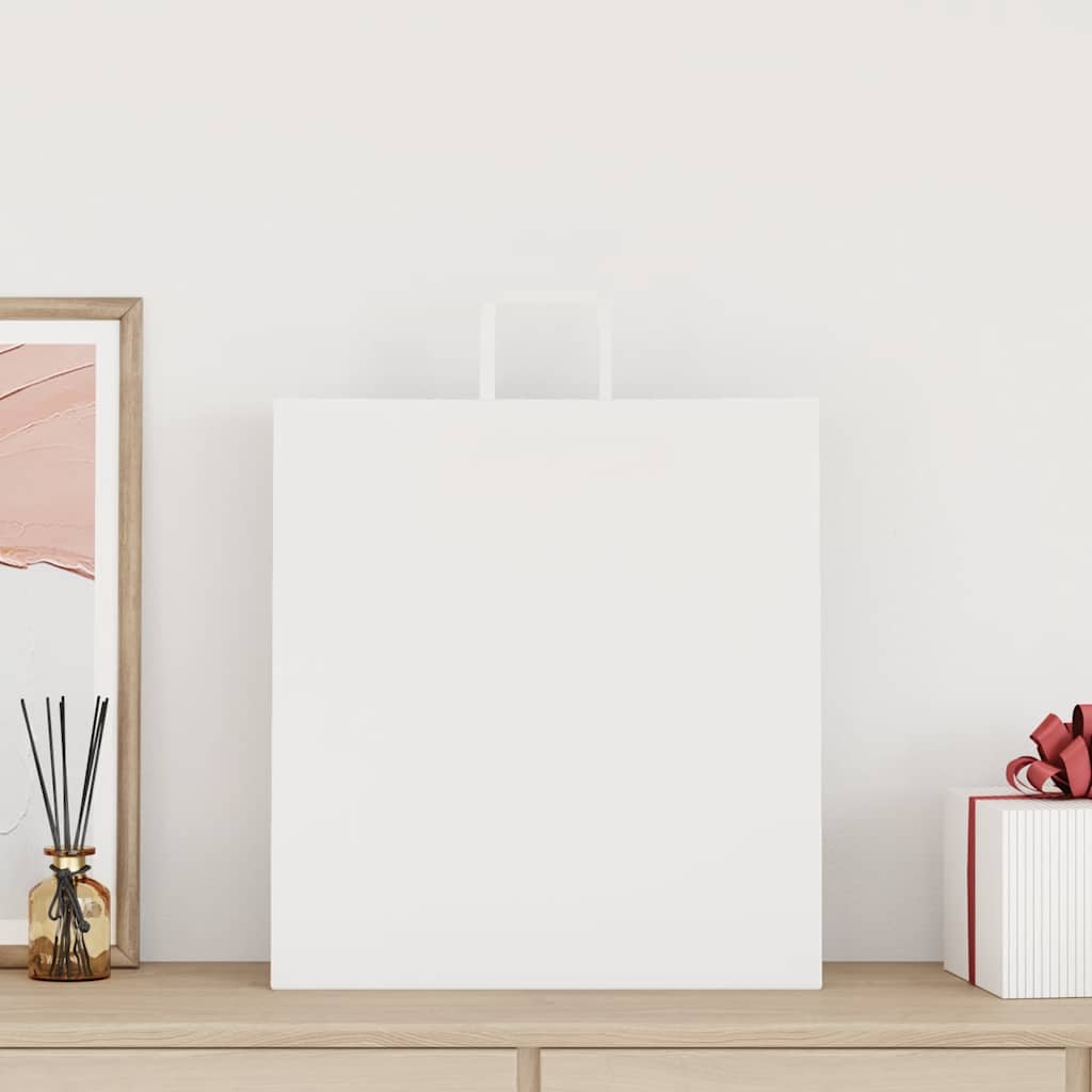 Sacos de papel 250 unid com alças branco 45x17x48 cm