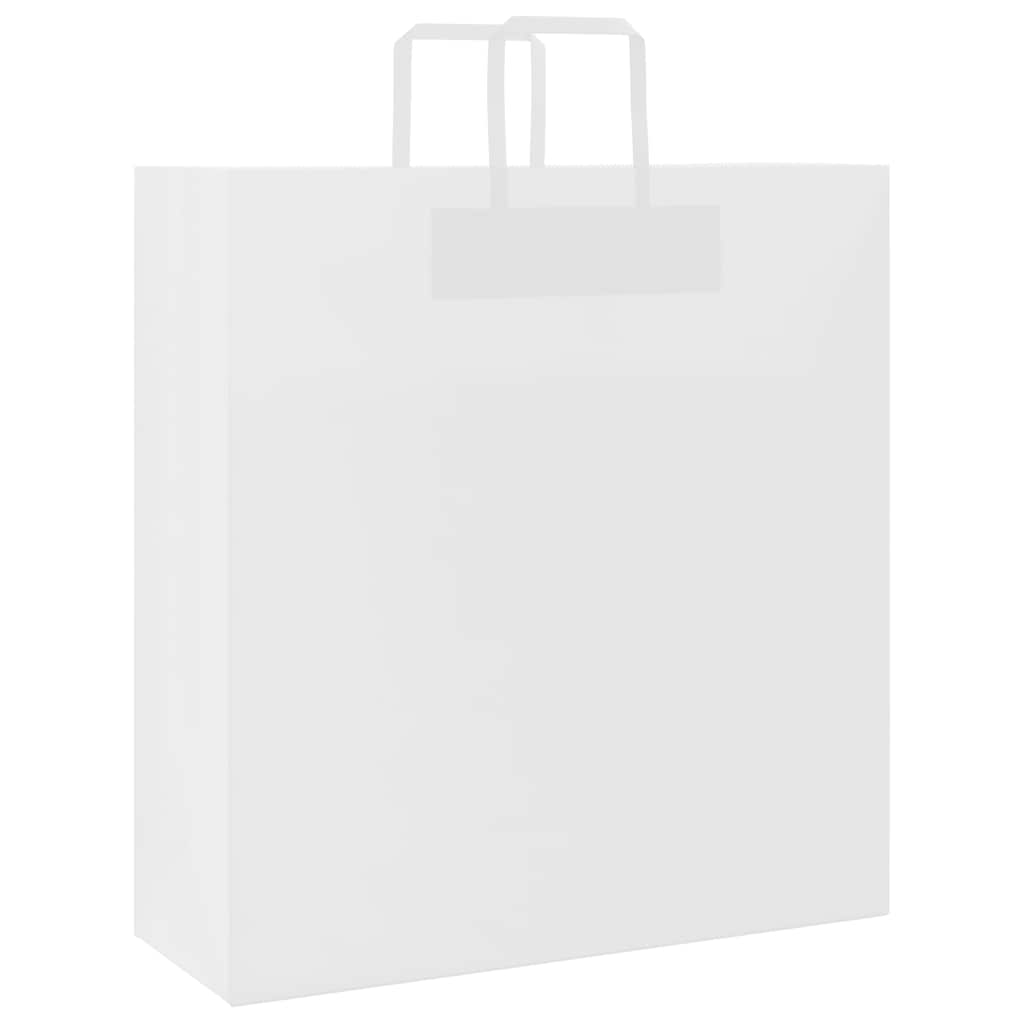 Sacos de papel 250 unid com alças branco 45x17x48 cm