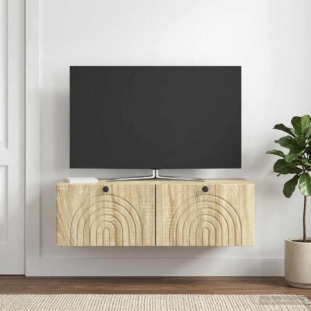 Gabinete de TV de parede carvalho sonoma 98 x 41 x 30 cm