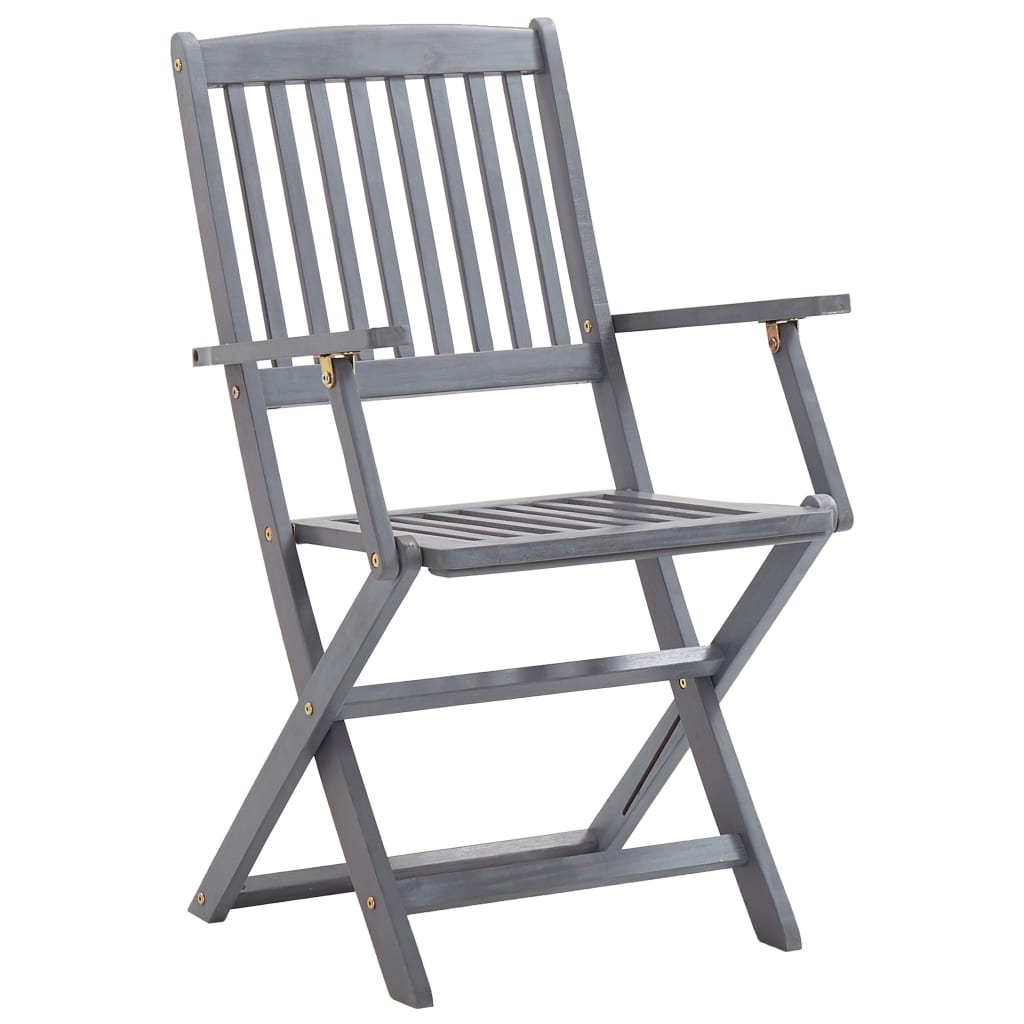 Cadeiras exterior dobráveis c/ almofadões 4 pcs acácia maciça
