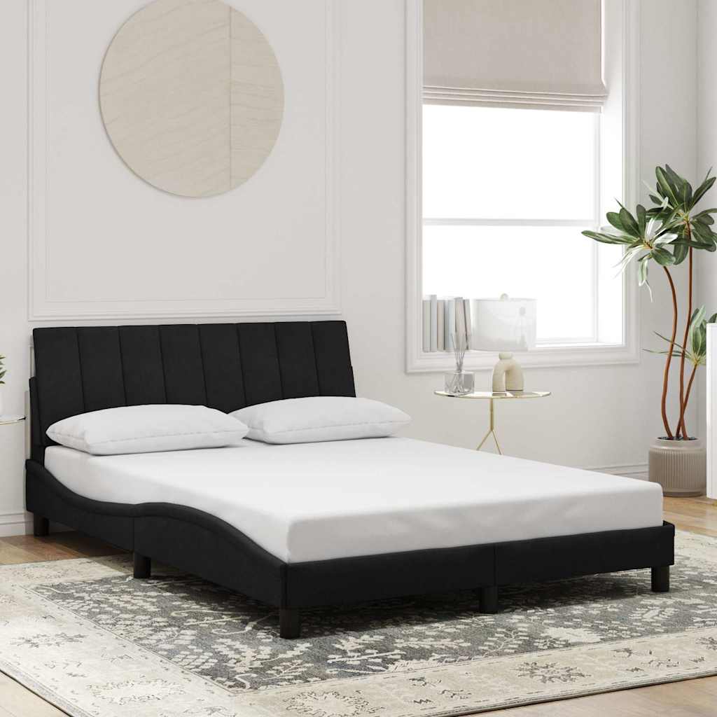 Estrutura de cama sem colchão hanko 120x200 cm veludo preto