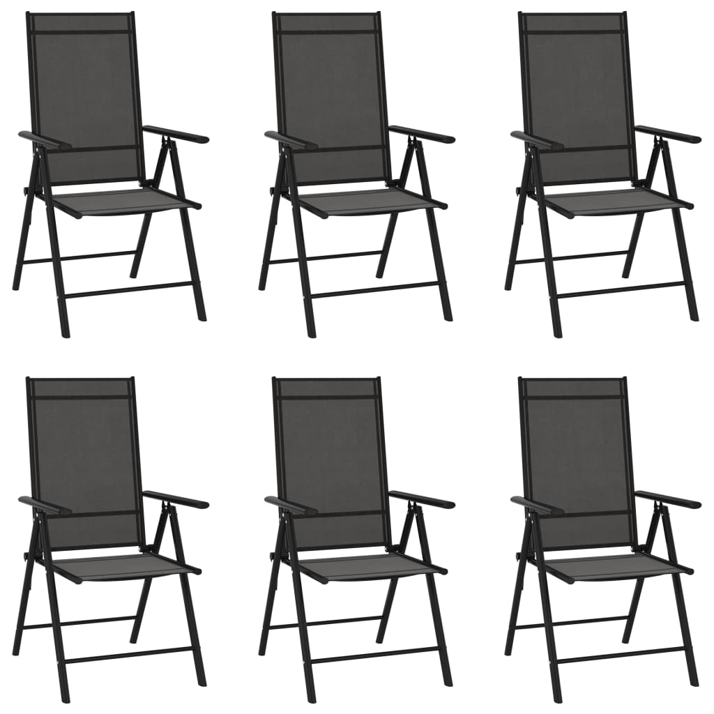 7 Pcs conjunto de jantar para jardim alumínio preto