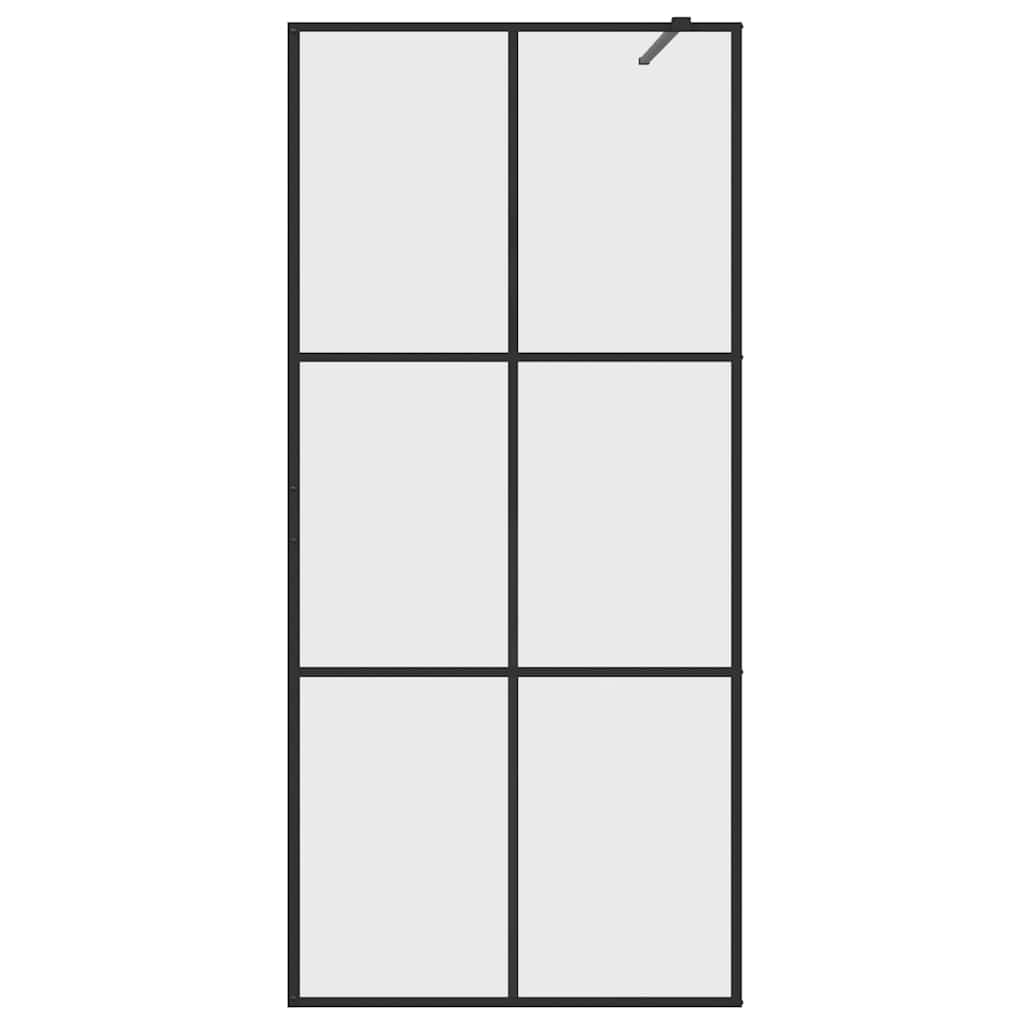 Divisória de chuveiro 80x195 cm vidro transparente esg preto