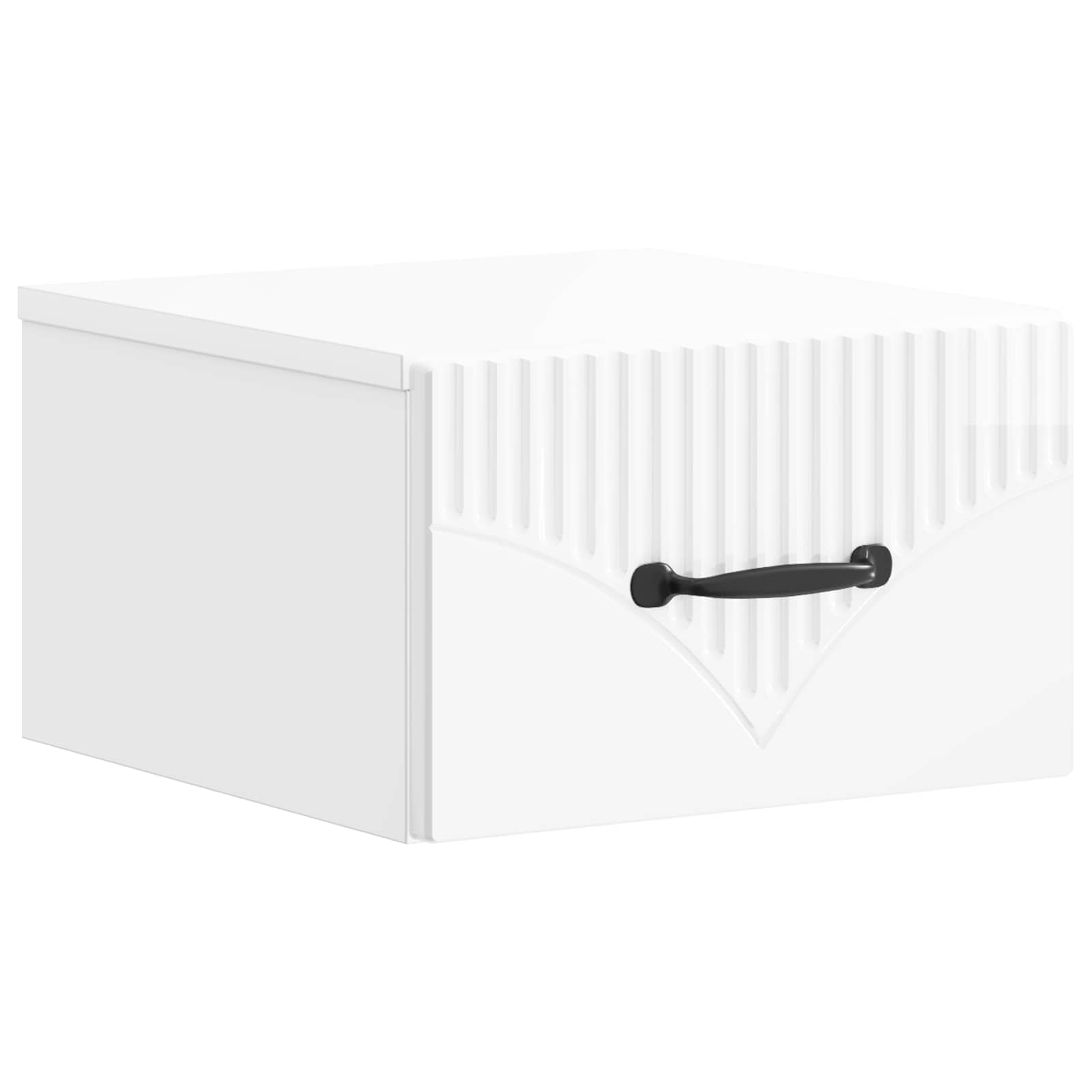 Gabinete de canto montado na parede com gaveta branco brilhante