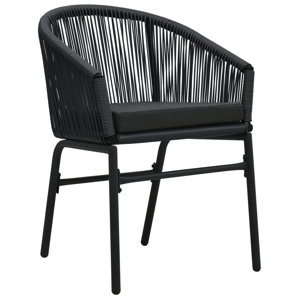 9 Pcs conjunto de jantar para jardim preto