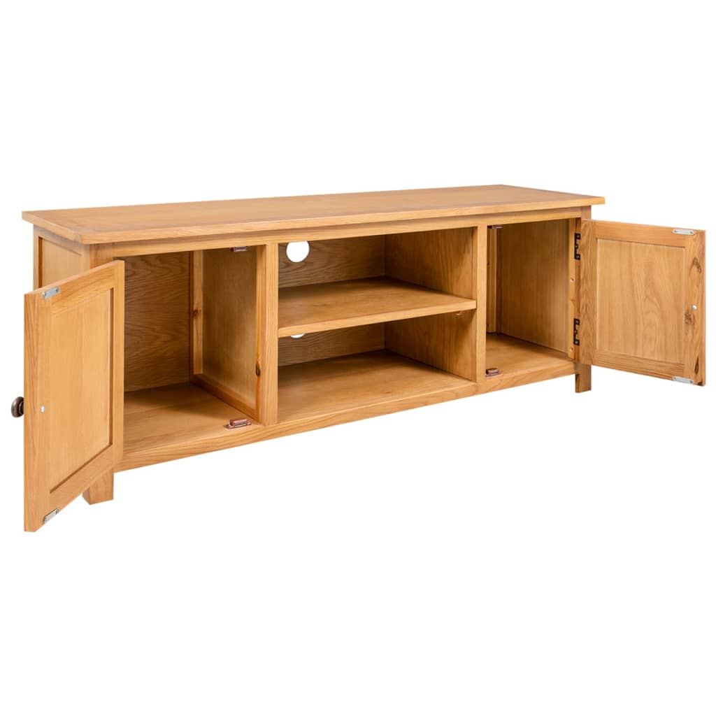 Móvel de TV 110x35x44 cm madeira de carvalho maciça