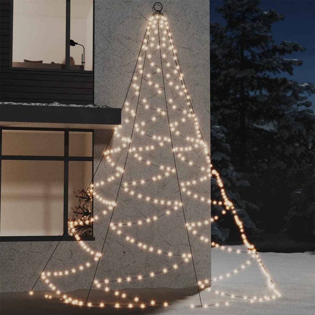 Árvore de natal parede 720 luzes LED 5 m int/ext branco quente