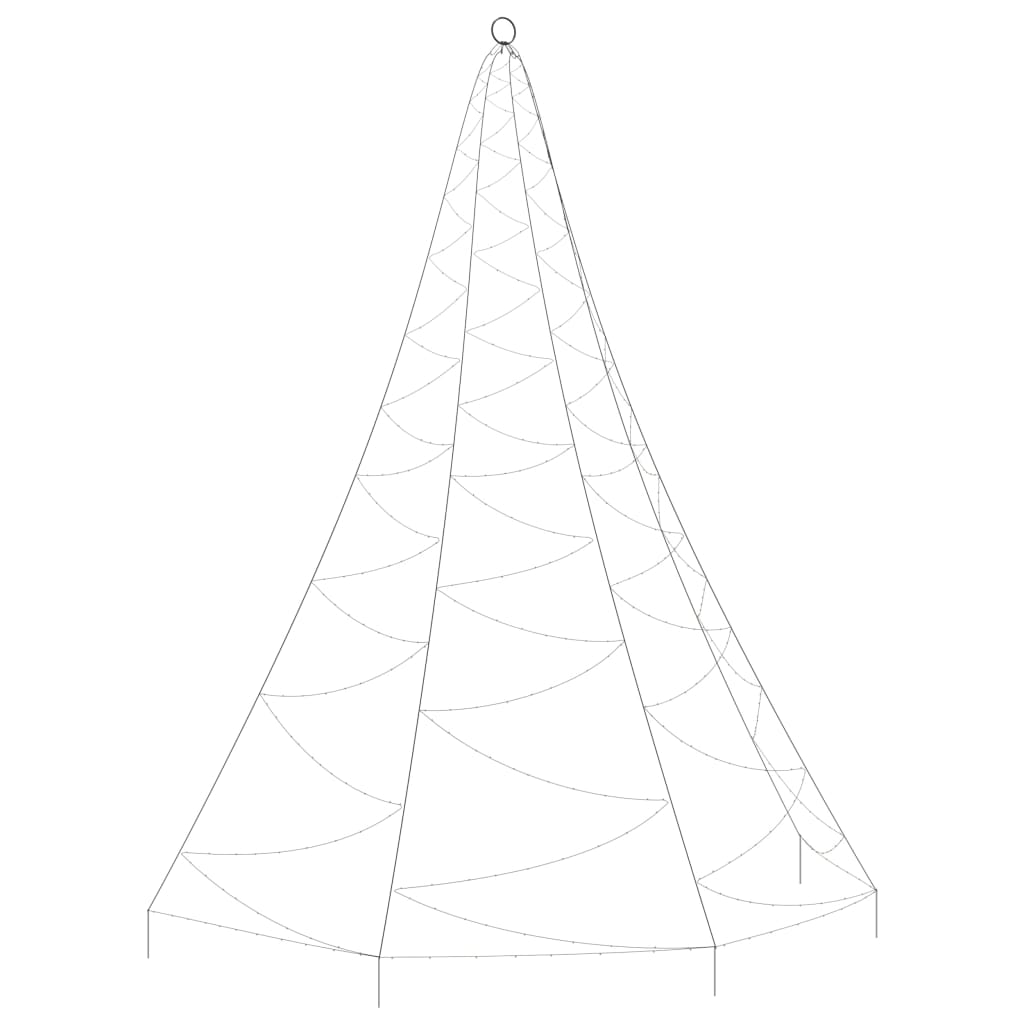 Árvore de natal parede 720 luzes LED 5 m int/ext branco quente
