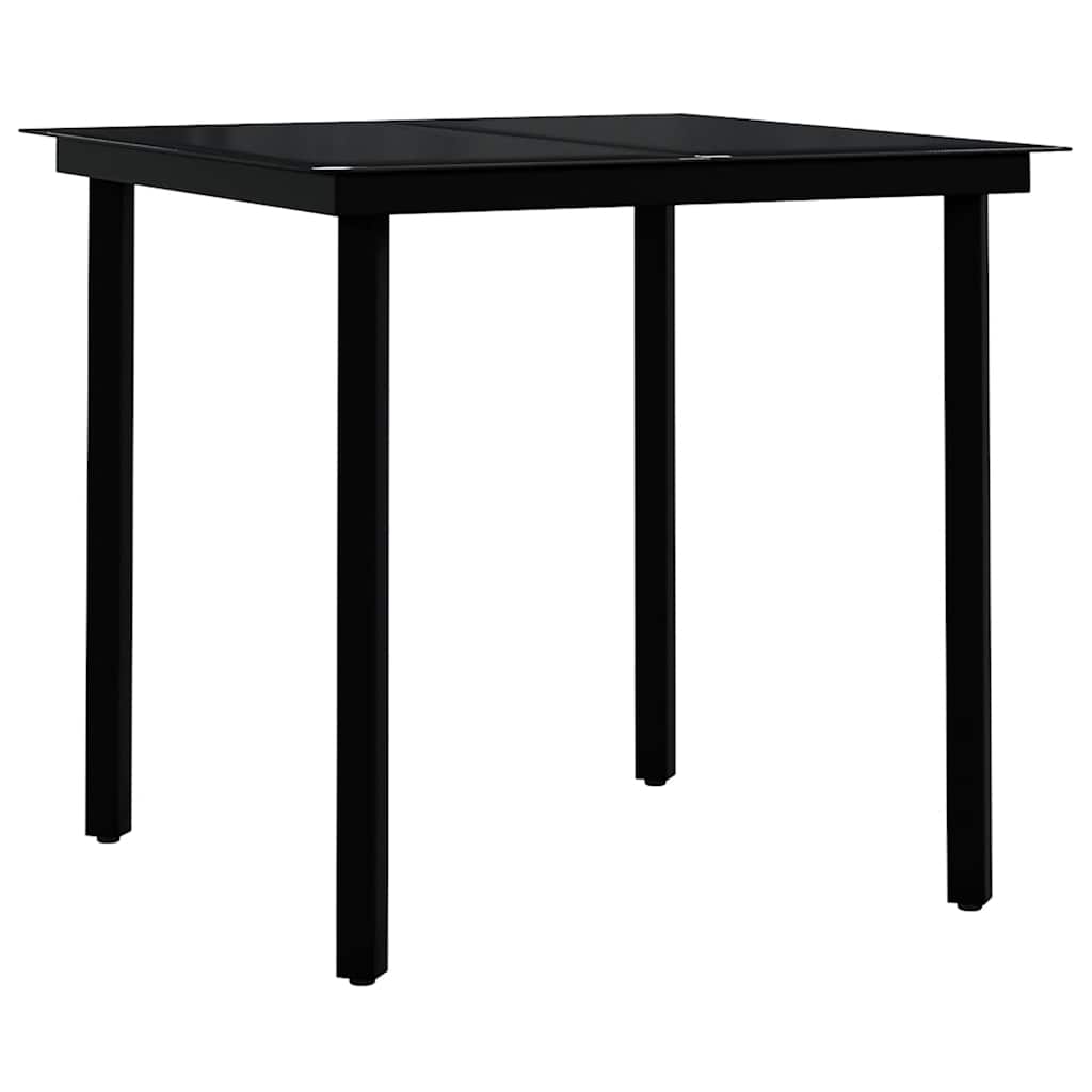 3 Pcs conjunto de jantar para jardim cinzento e preto