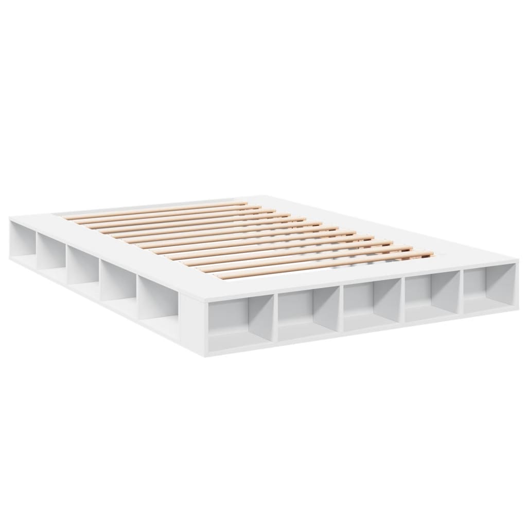 Estrutura de cama 140x200 cm derivados de madeira branco