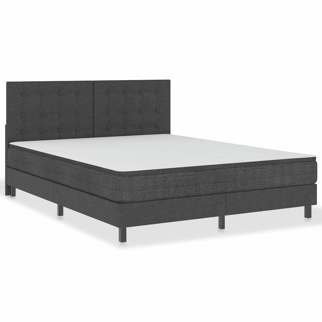 Cabeceira de cama acolchoada 180x200 cm tecido cinzento-escuro
