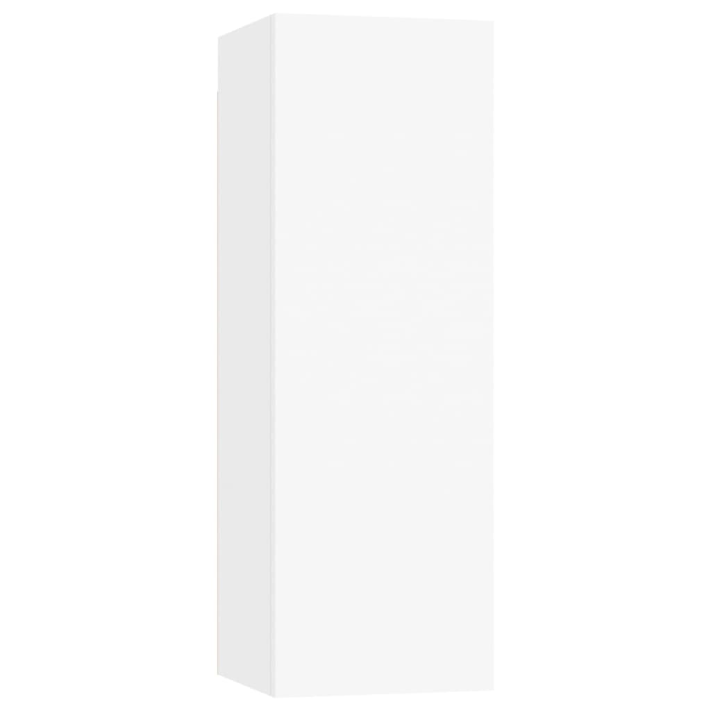 4 Pcs conjunto de móveis de TV derivados de madeira branco