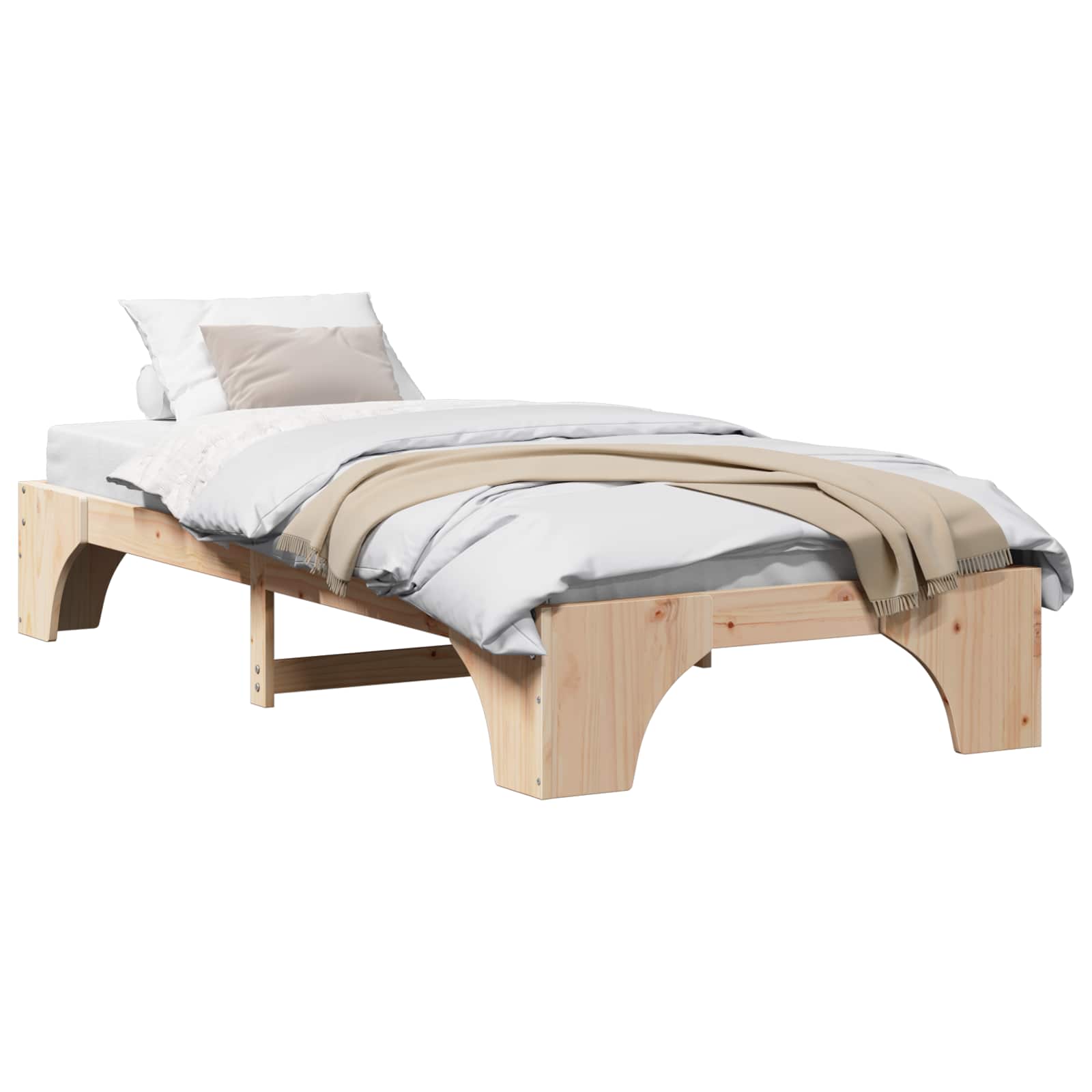 Estrutura da cama natural 100 x 200 cm