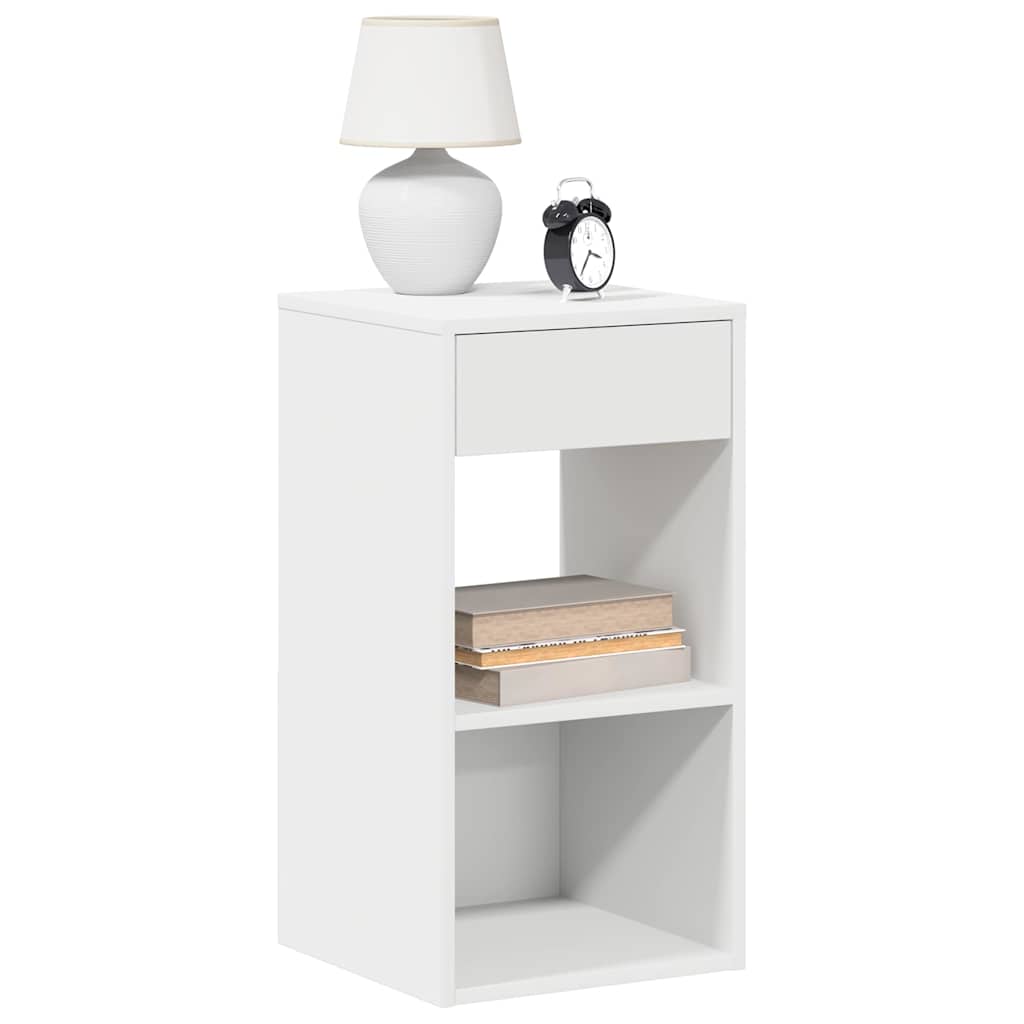 Mesas de cabeceira com gaveta 2 pcs 35x34x66,5 cm branco
