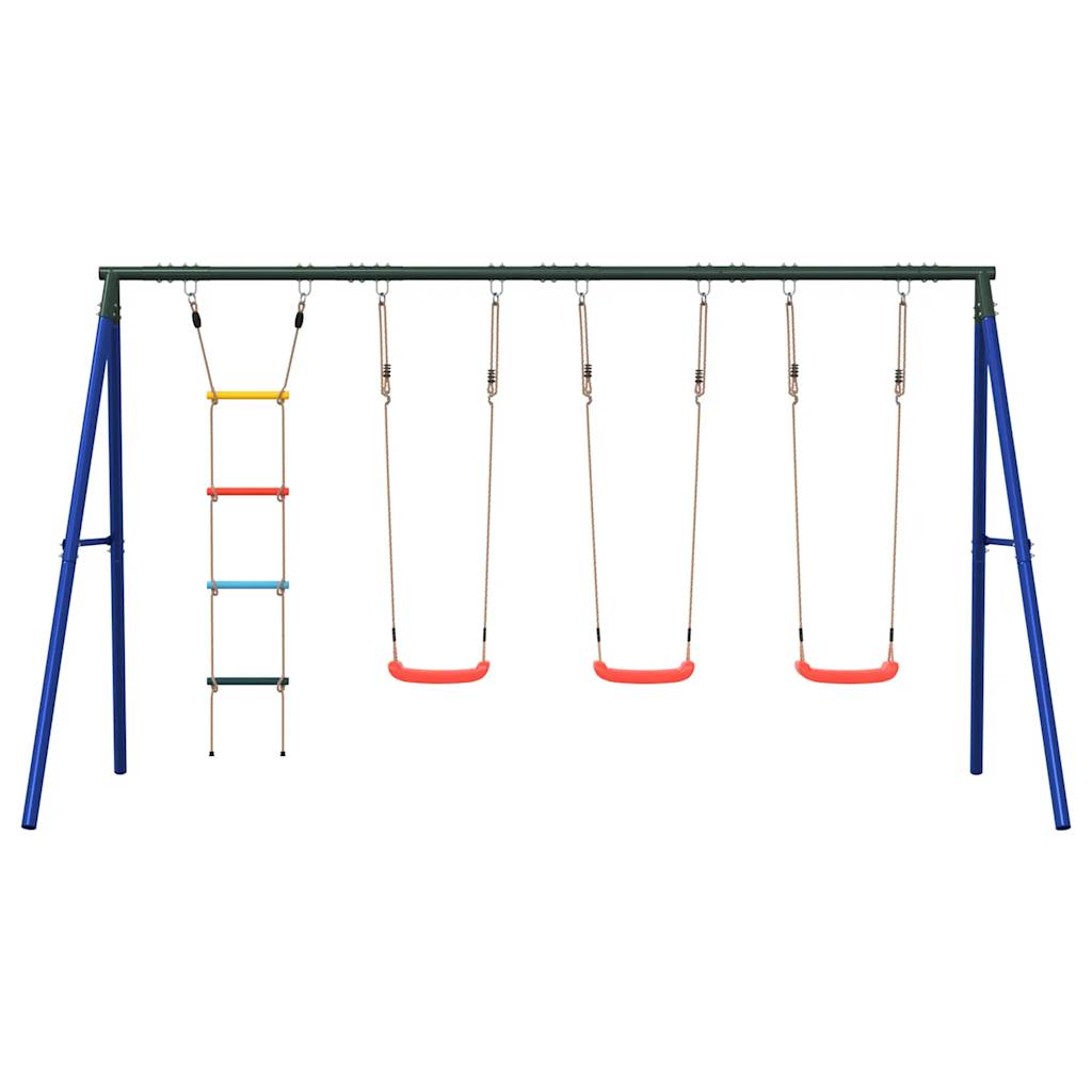 Conjunto de baloiço para exterior com baloiços e escada