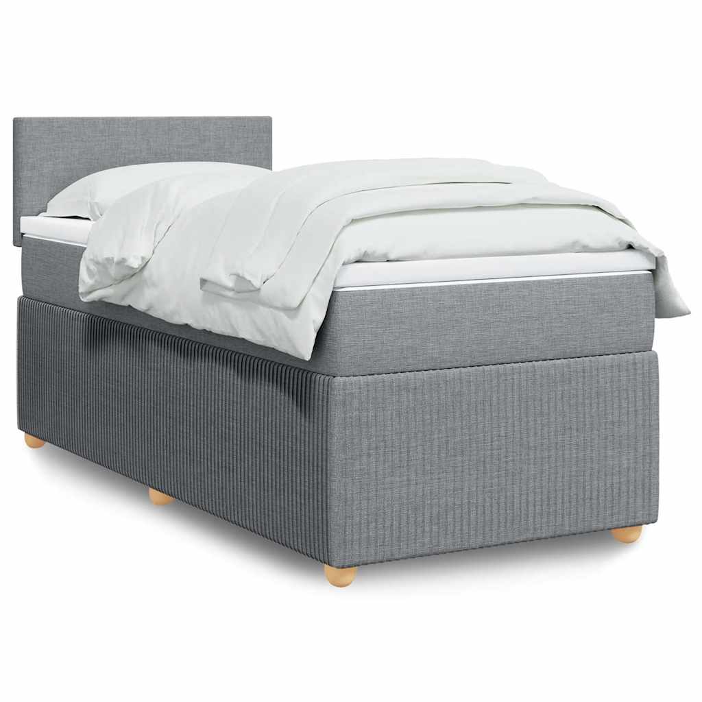 Cama com molas/colchão 90x190 cm tecido cinzento-claro