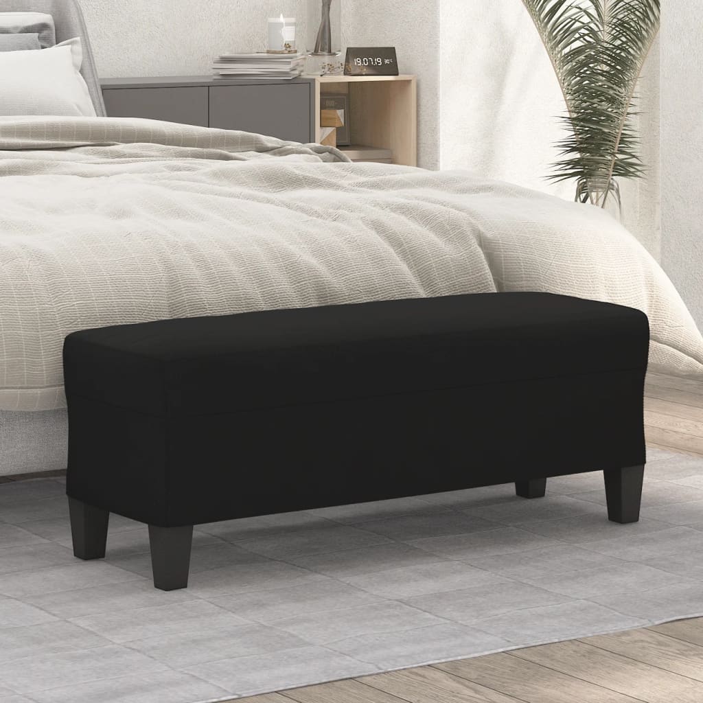 Banco 100x35x41 cm tecido de microfibra preto