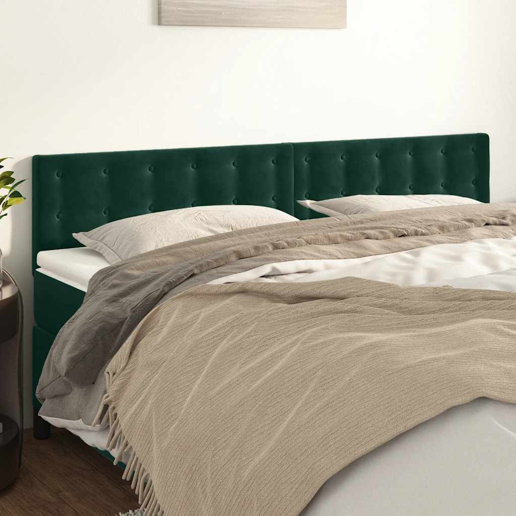 Cabeceiras verde-escuro 160x5x78/88 cm veludo