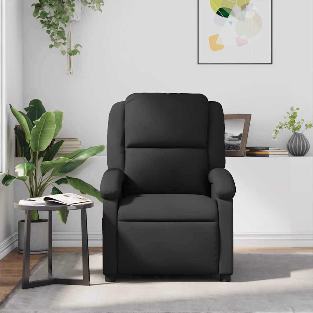 Poltrona de massagens reclinável couro genuíno preto