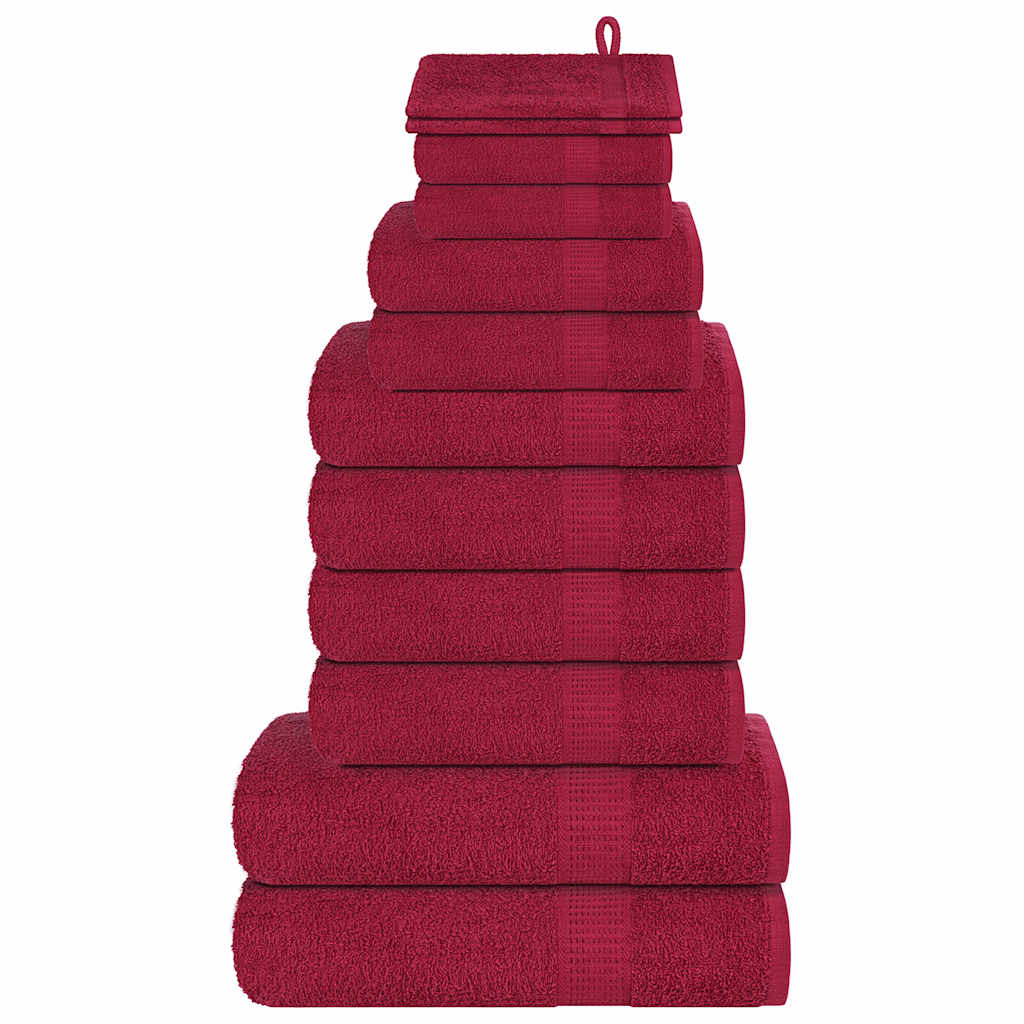 12 Pcs conjunto de toalhas frogn 360 g/m² bordô