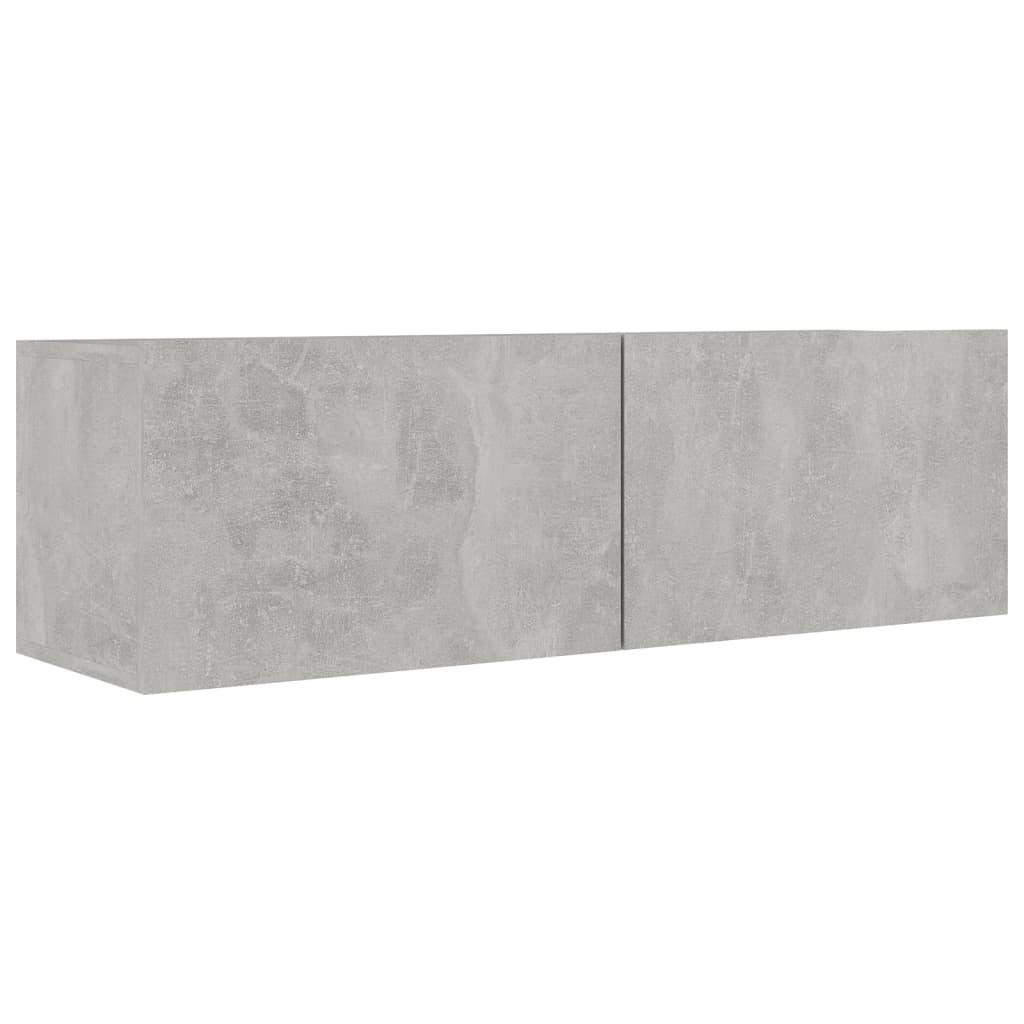 3 Pcs conjunto móveis de TV derivados madeira cinzento cimento