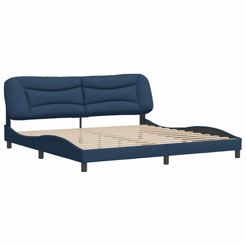 Estrutura de cama sem colchão hvar 200x200 cm tecido azul