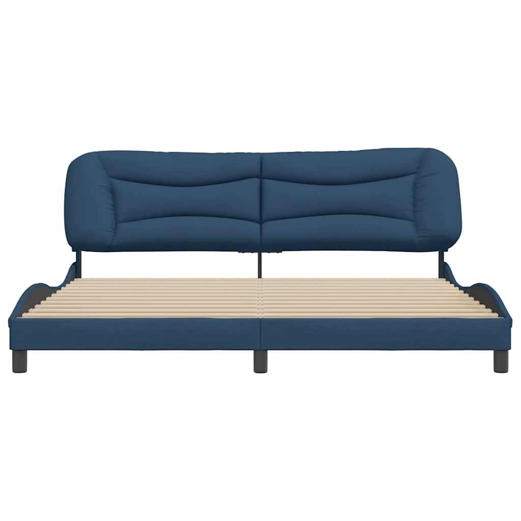 Estrutura de cama sem colchão hvar 200x200 cm tecido azul
