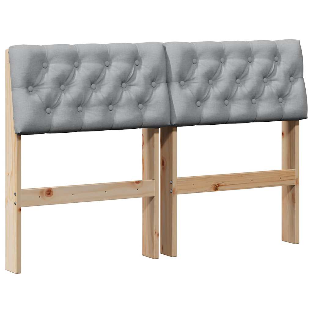 Cabeceira estofada cinzento-claro 120 cm