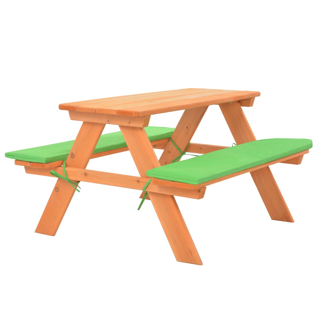Mesa de piquenique infantil c/ bancos 89x79x50cm abeto maciço