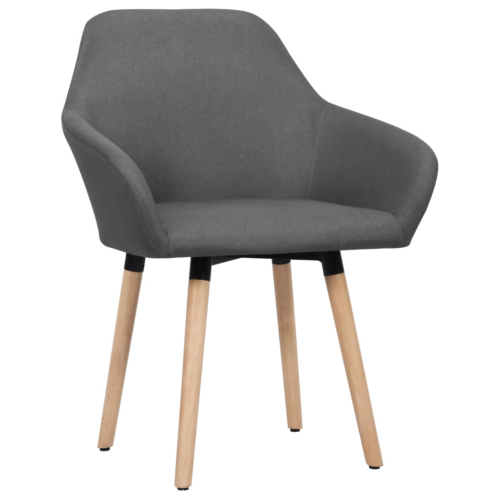 Cadeiras de jantar 2 pcs tecido cinzento-escuro