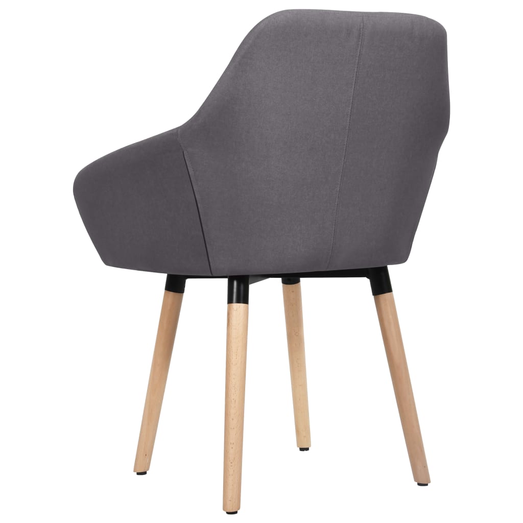 Cadeiras de jantar 2 pcs tecido cinzento-escuro