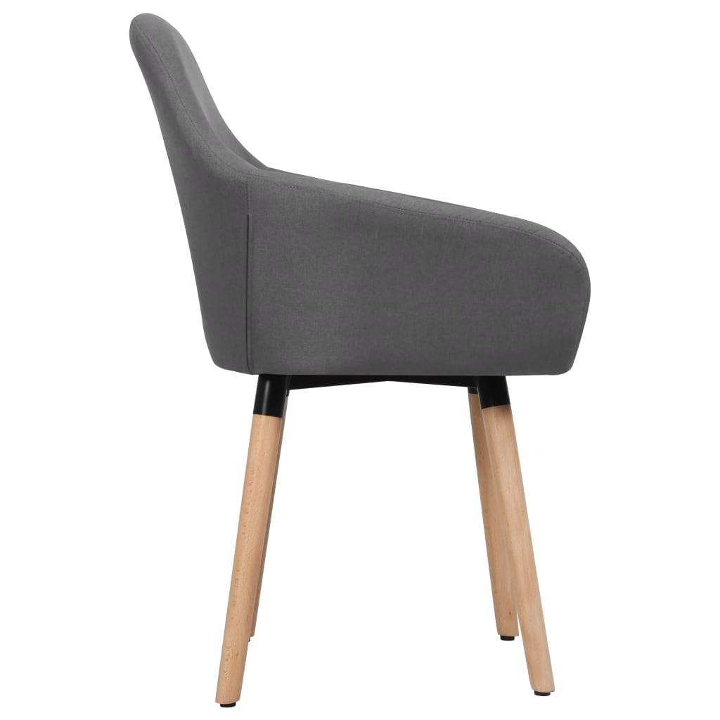 Cadeiras de jantar 2 pcs tecido cinzento-escuro
