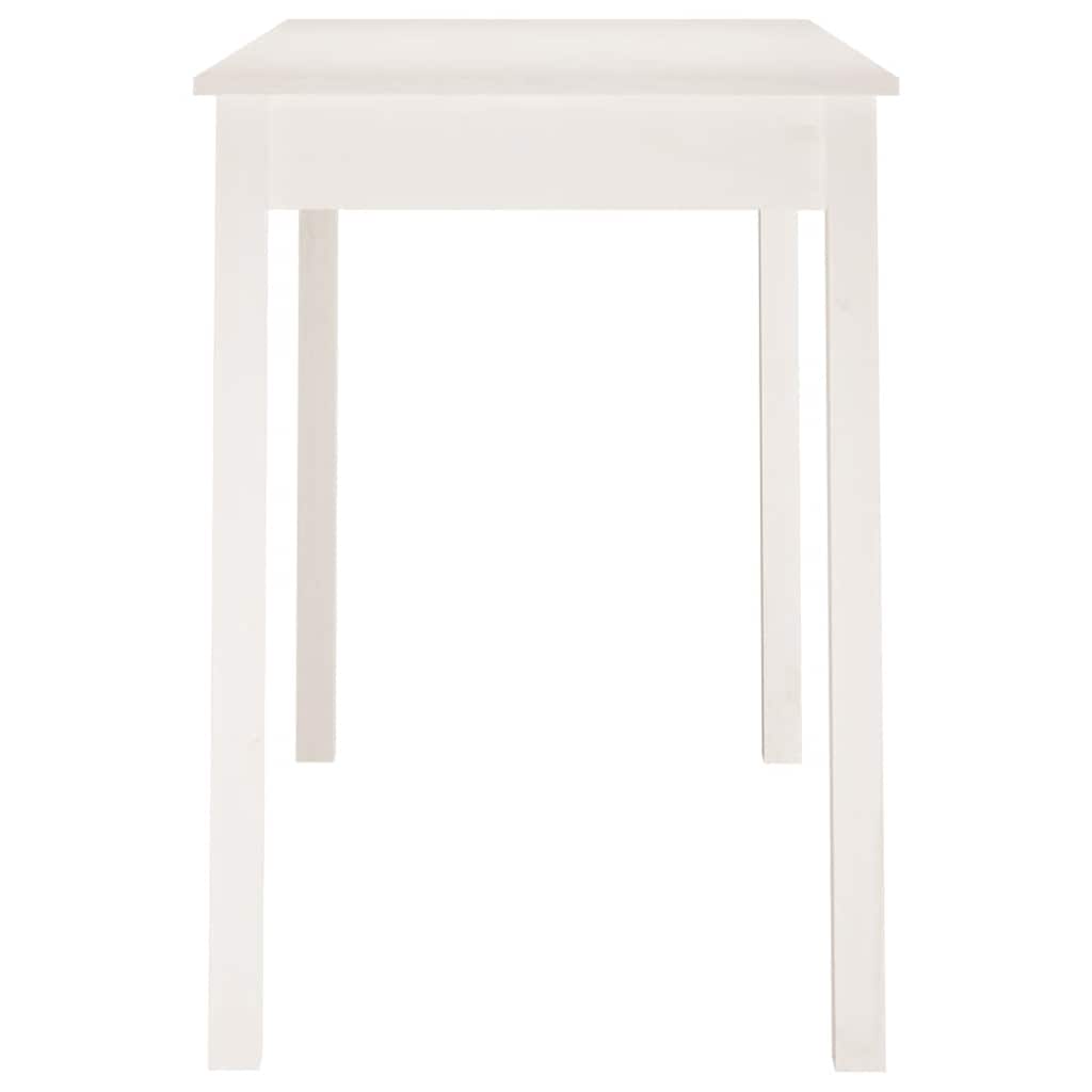 Mesa de jantar 110x55x75 cm madeira de pinho maciça branco