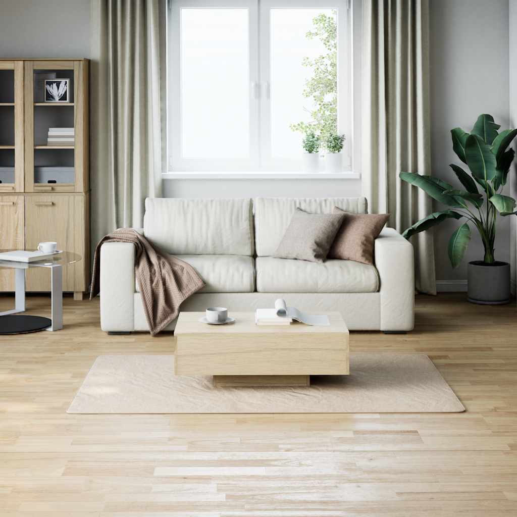 Tapete felpudo, creme e branco, 120x183 cm, poliéster