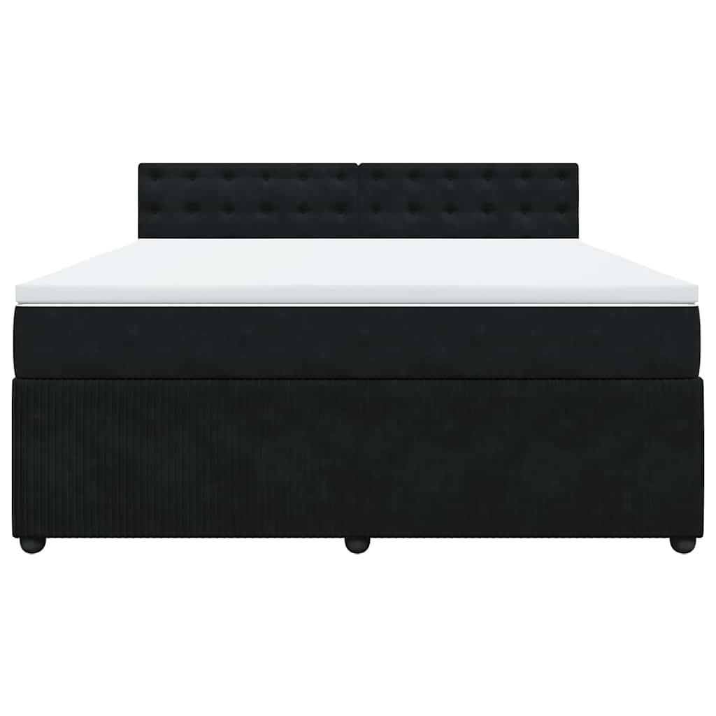 Cama com molas/colchão 180x200 cm veludo preto
