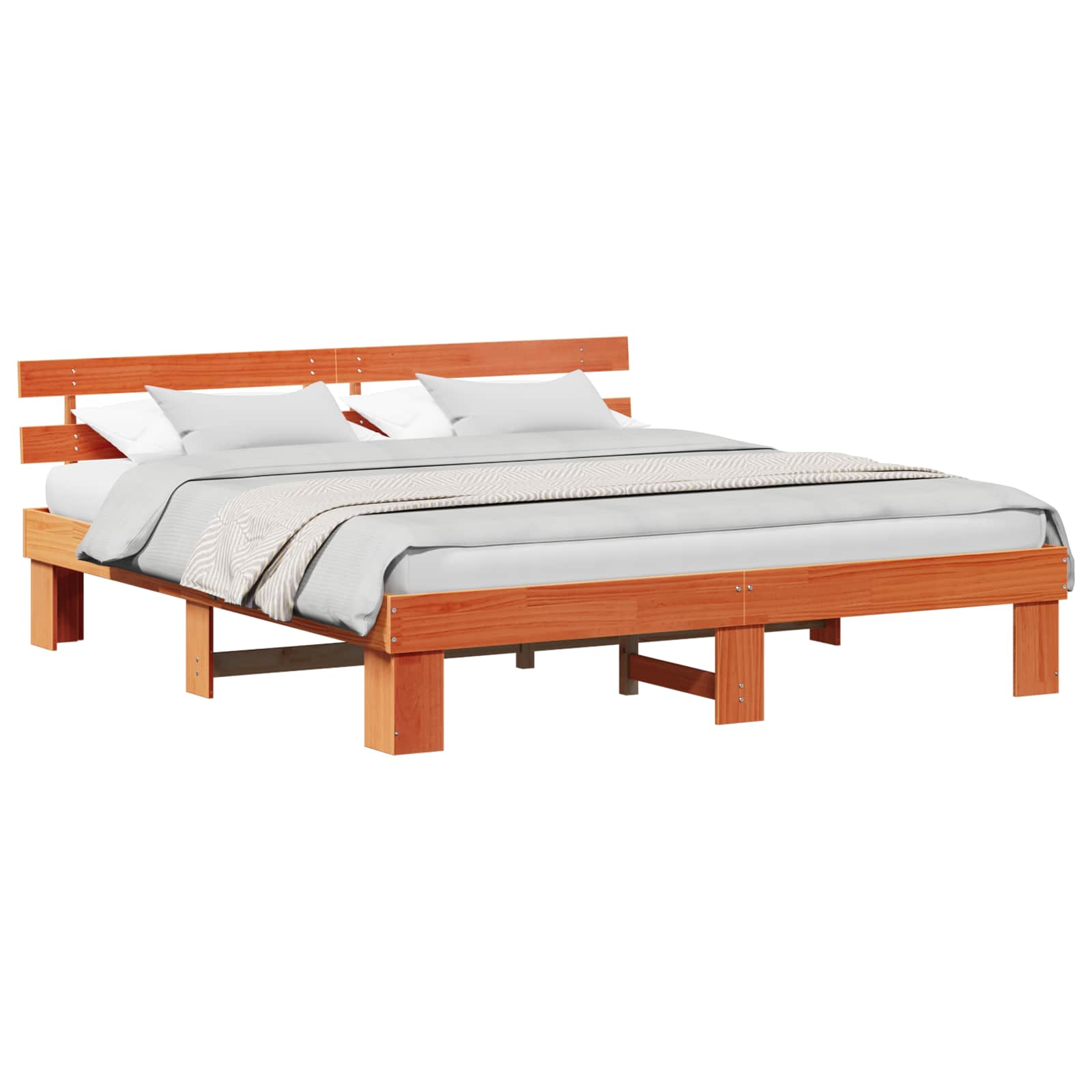 Estrutura da cama com cabeceira marrom cera 180 x 200 cm