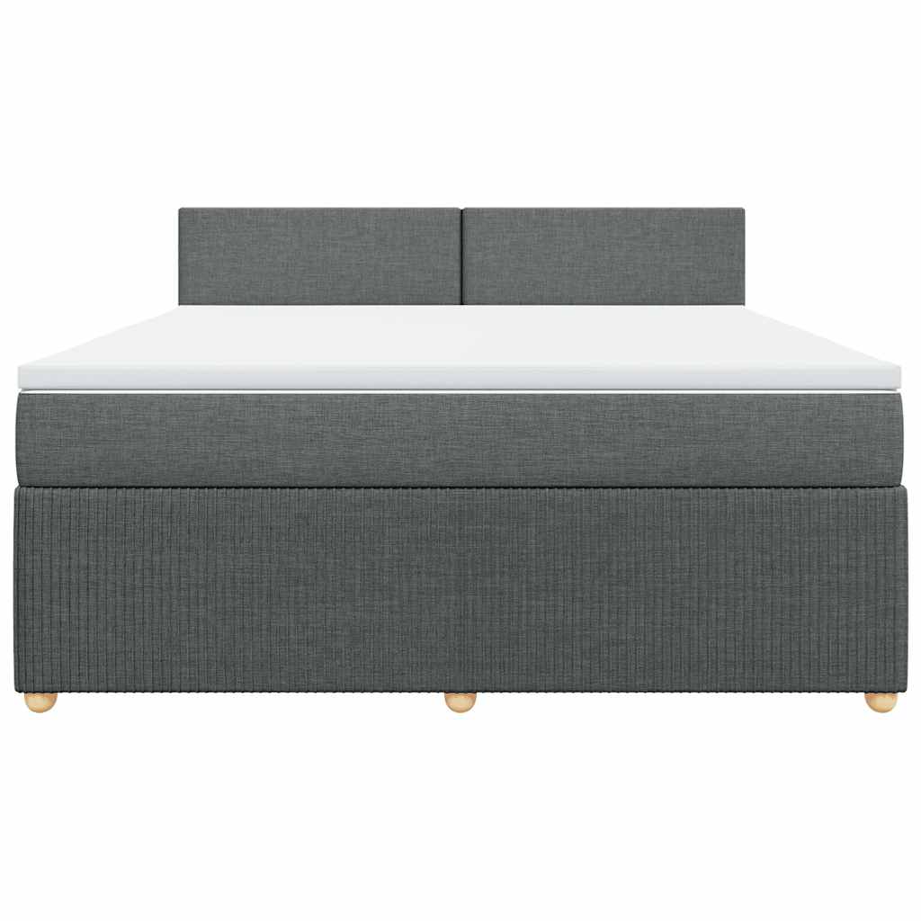 Cama com molas/colchão 180x200 cm tecido cinzento-escuro