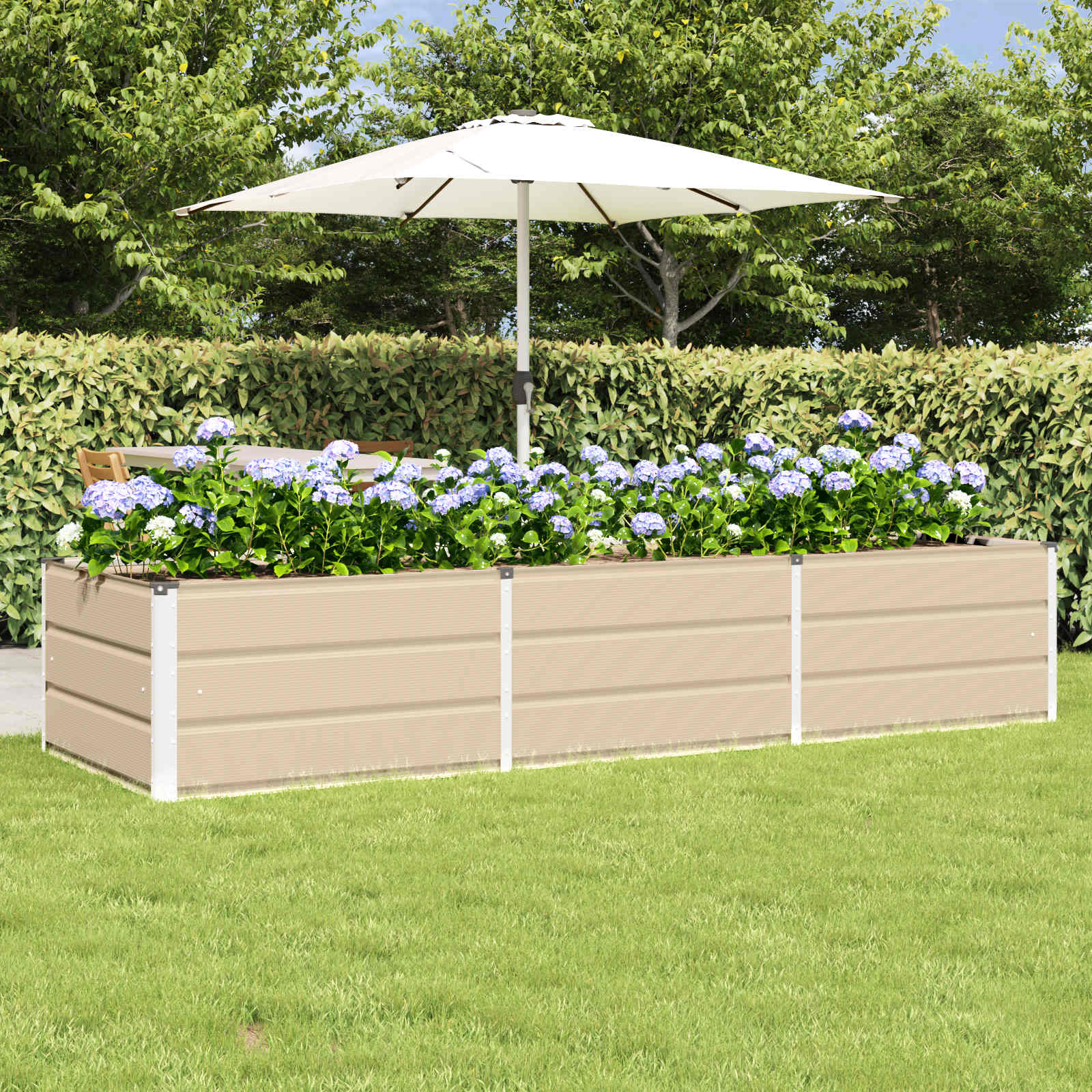 Floreira ivory 240 x 80 x 45 cm aço