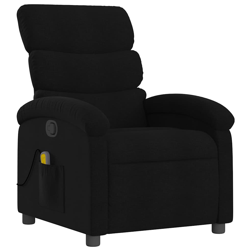 Poltrona de massagem reclinável em tecido preto