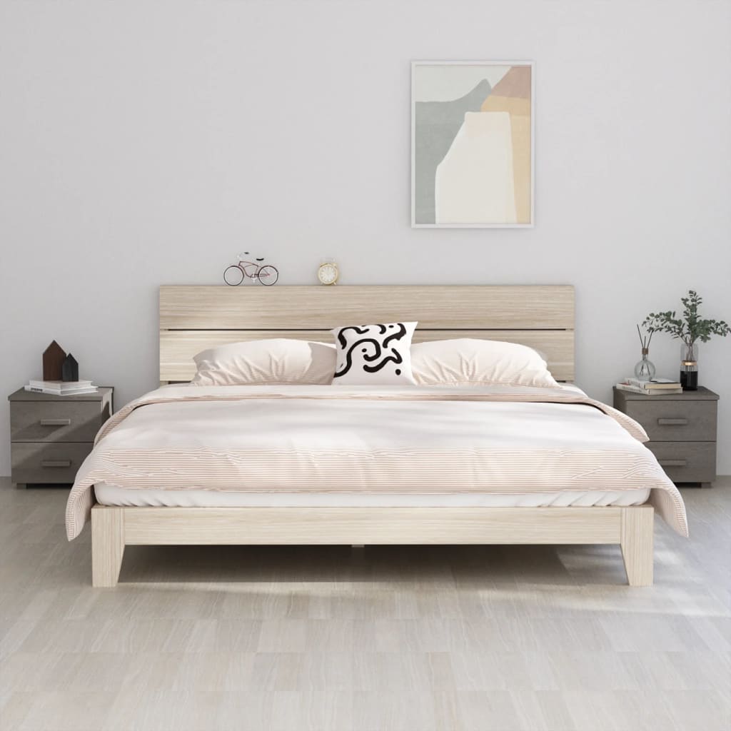 Mesas cabeceira hamar 2 pcs 40x35x44,5 pinho maciço cinza-claro