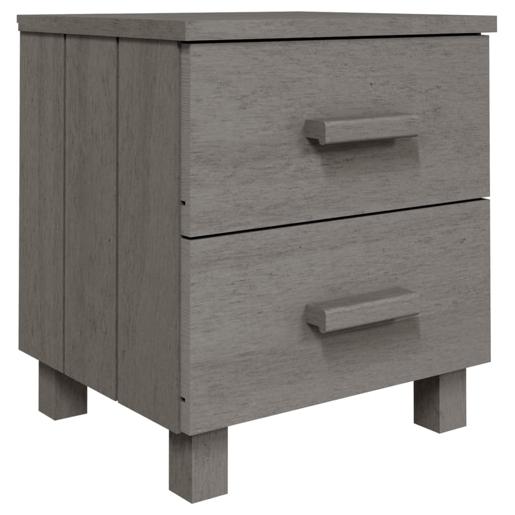 Mesas cabeceira hamar 2 pcs 40x35x44,5 pinho maciço cinza-claro