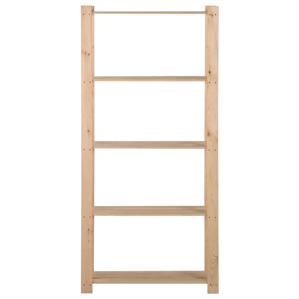 Unidade arrumação 5 prateleiras 80x28,5x170 cm pinho maciço