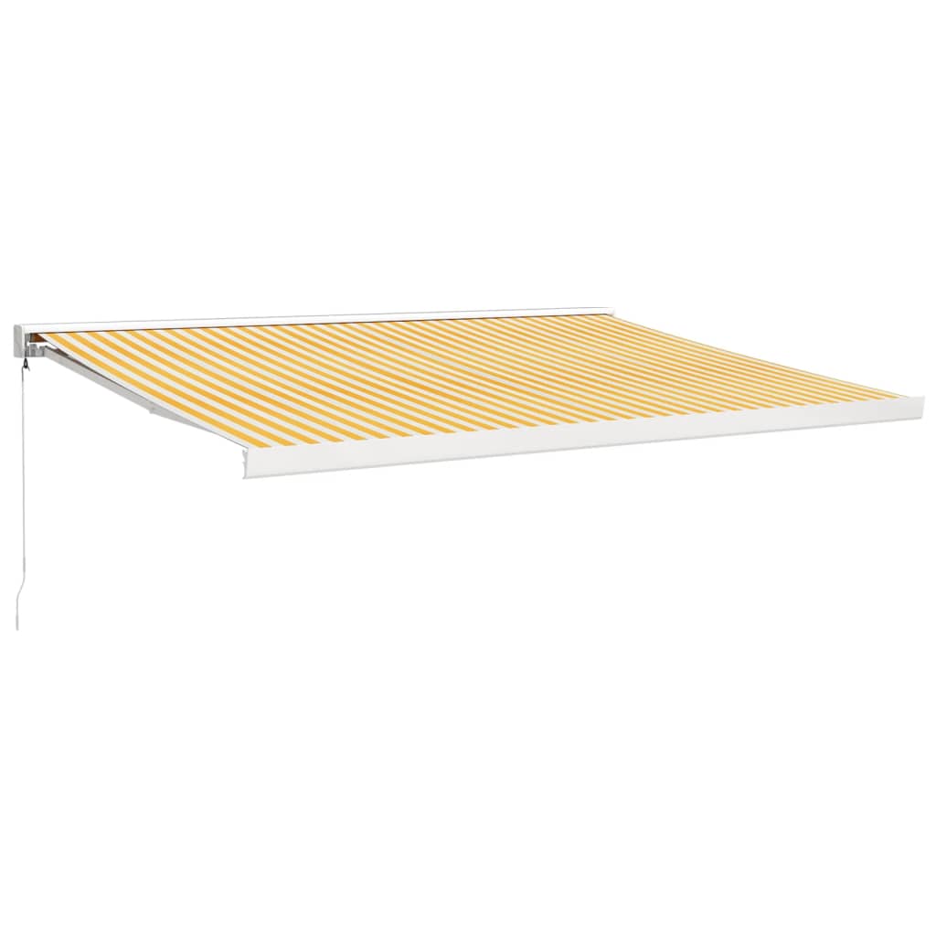 Toldo retrátil 4,5x3 m tecido e alumínio amarelo e branco