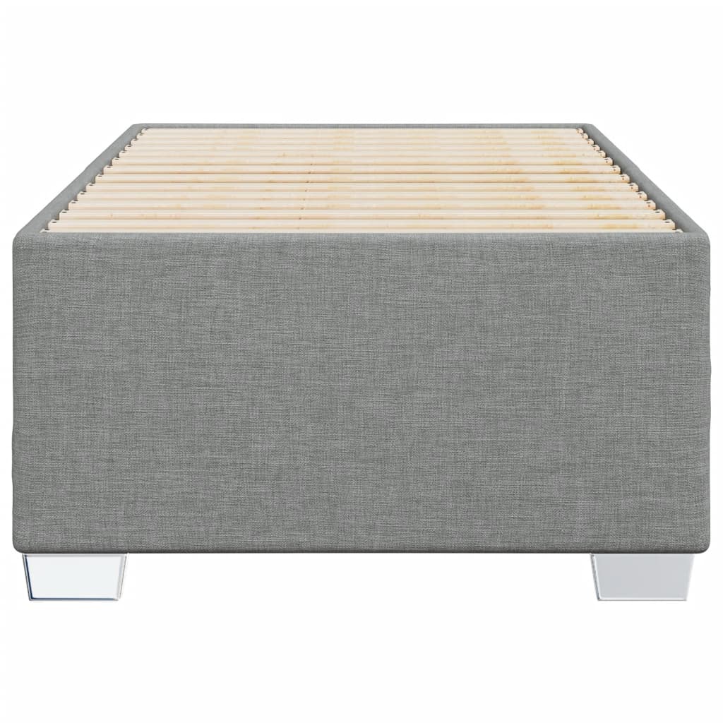 Estrutura de cama sem colchão 100x200 cm tecido cinzento-claro