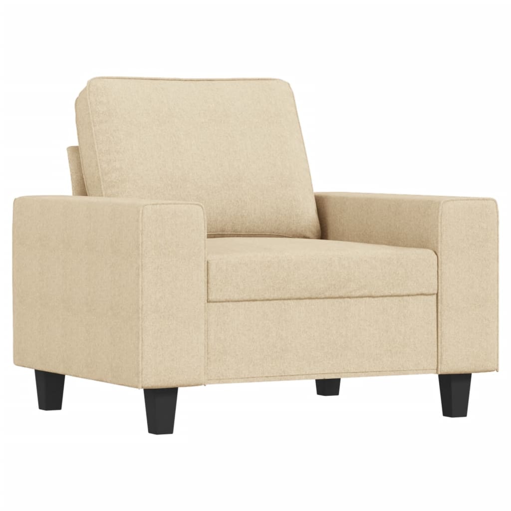 3 Pcs conjunto de sofás tecido cor creme