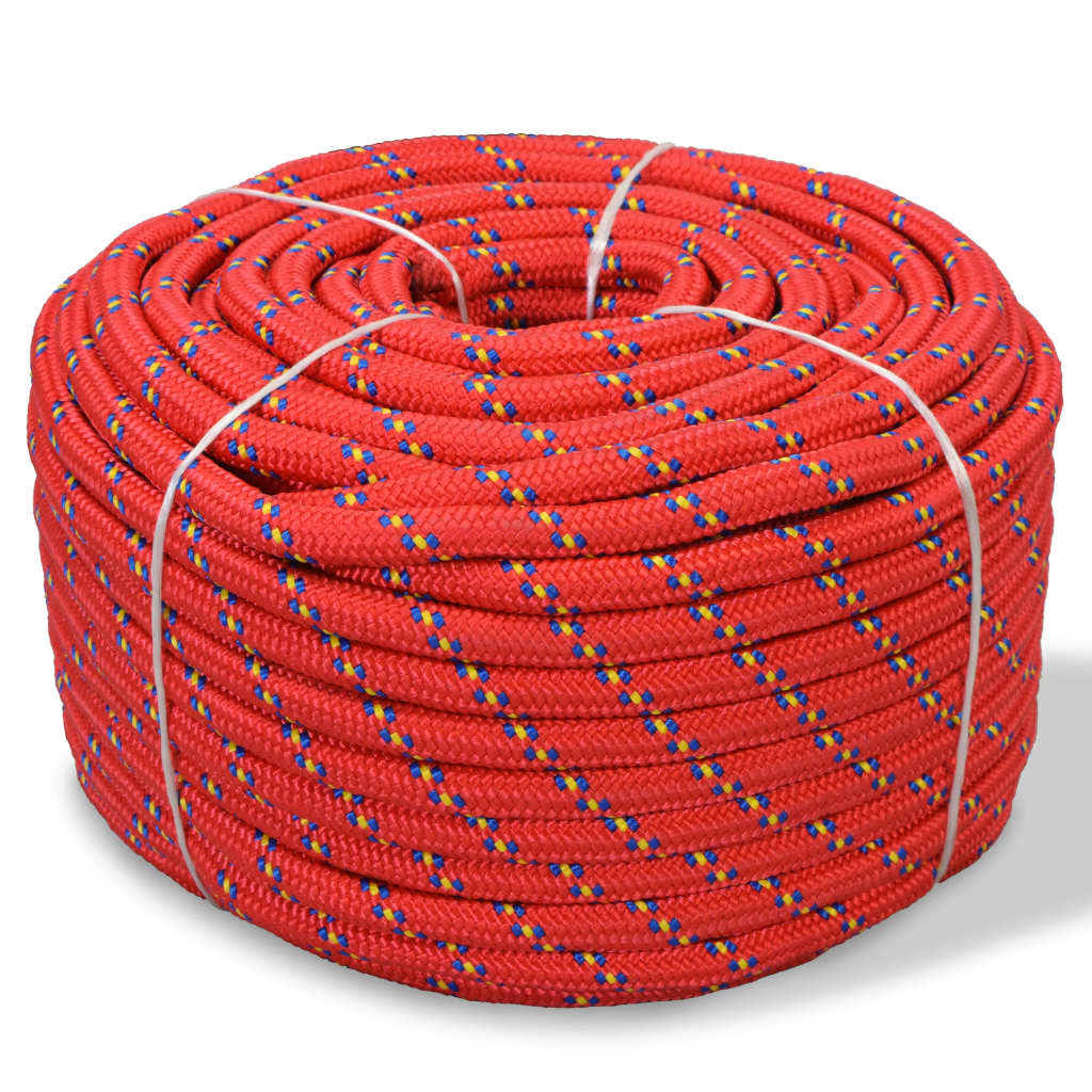 Corda náutica em polipropileno 14 mm 50 m vermelho
