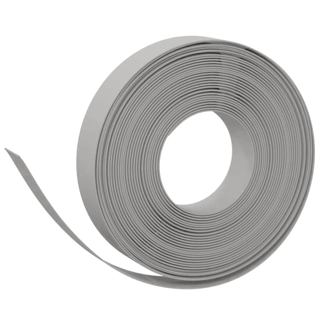 Bordas de jardim 5 pcs 10 m 10 cm polietileno cinzento